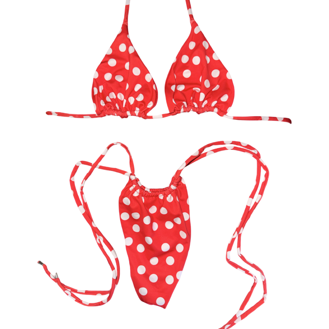 Red Polka Tie Bikini