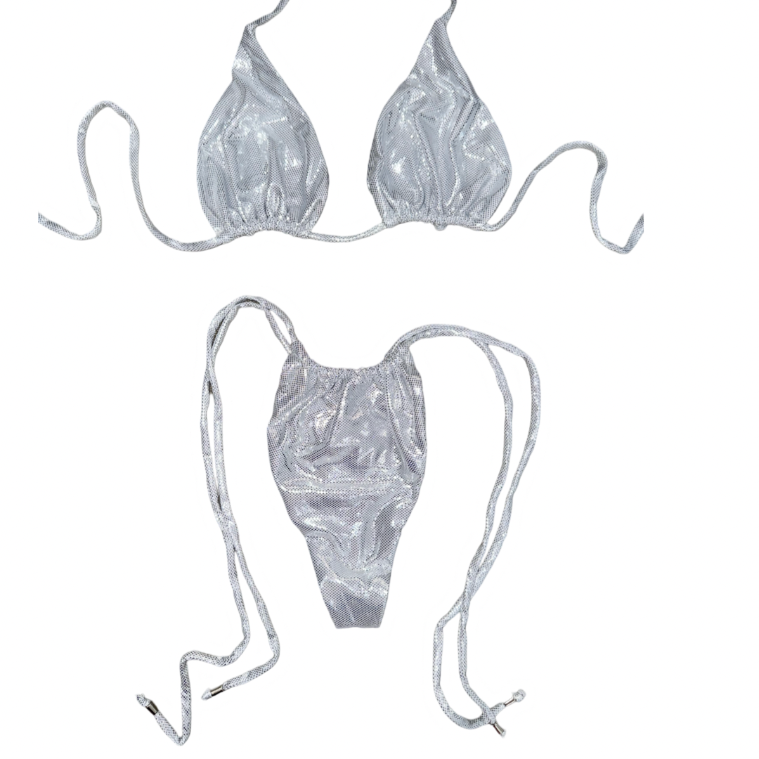 Disco Silver Tie Bikini