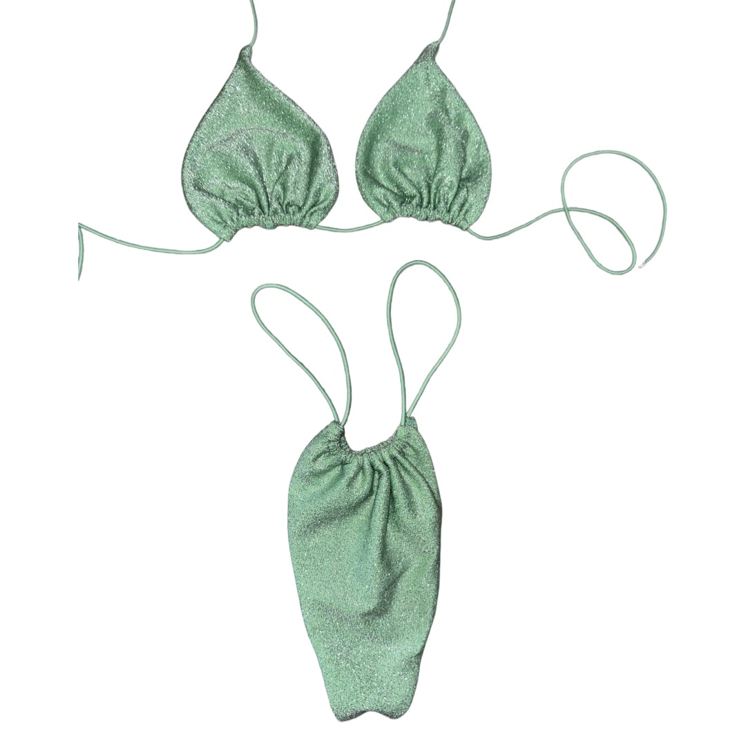 Glimmer Verde String Bikini