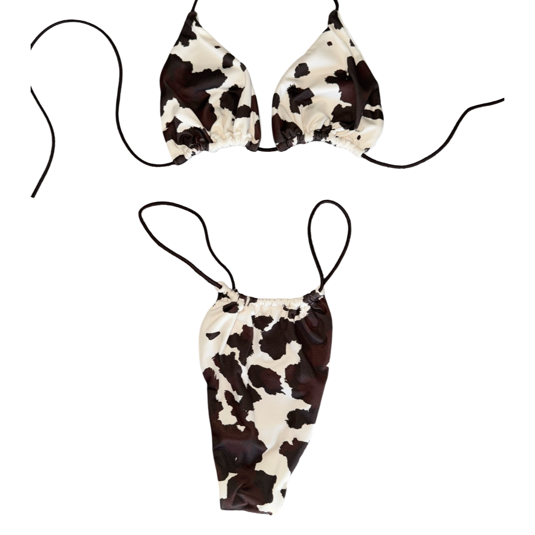 Cow Print String Bikini