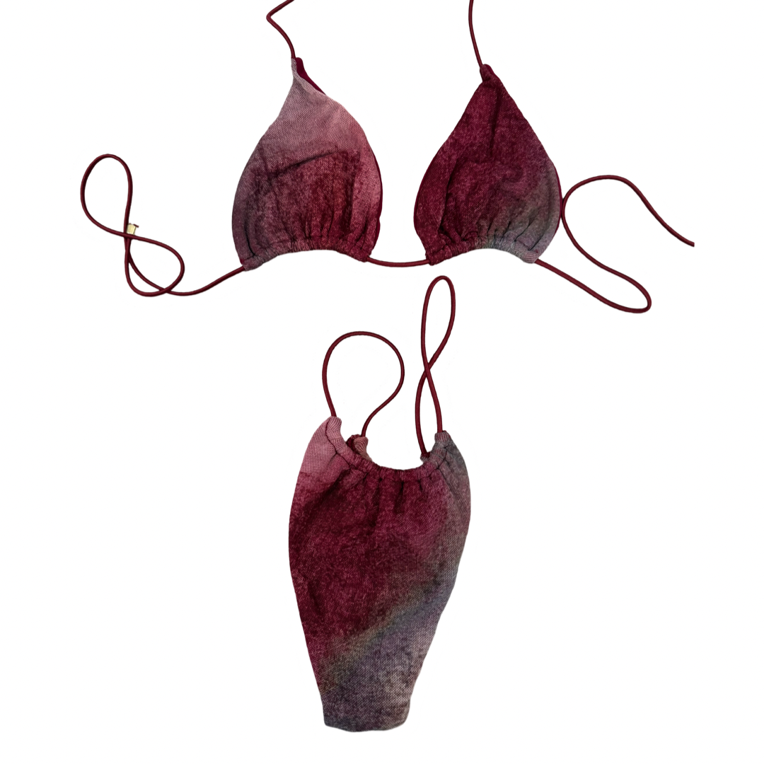 Wine Wave String Bikini