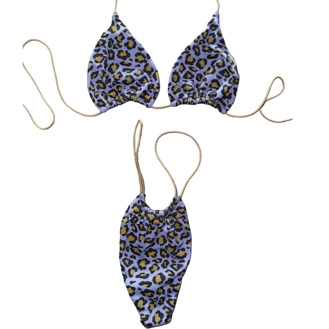 Lavender Leopard String Bikini