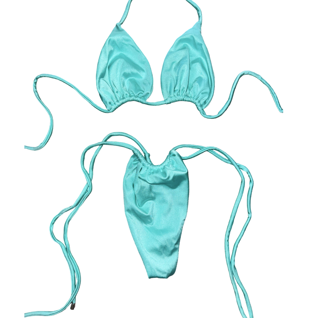 Turquoise Silky Tie Bikini