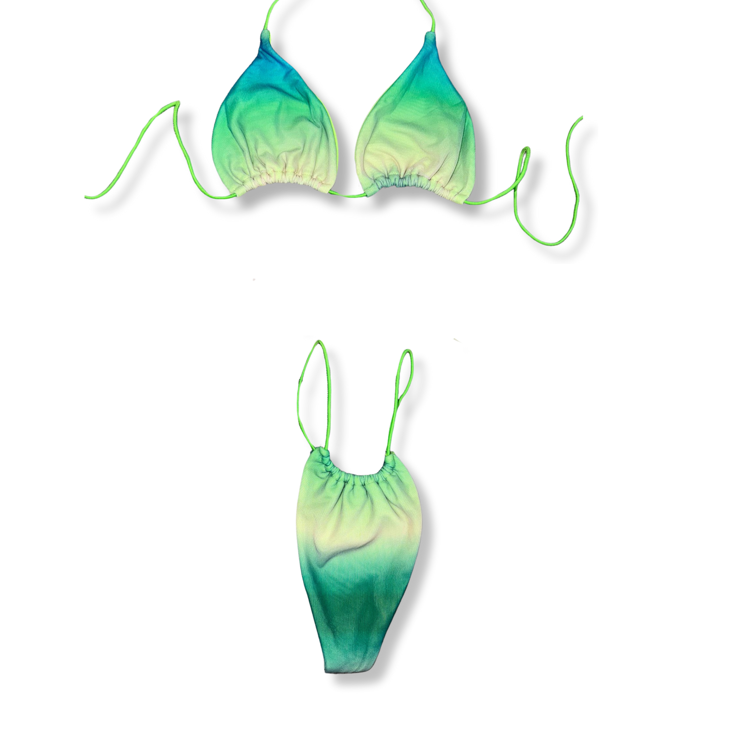 Green Gradient String Bikini