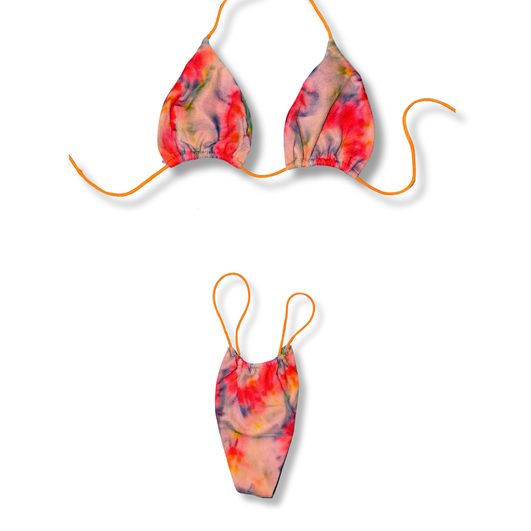 Peace & Love Tie-Dye String Bikini