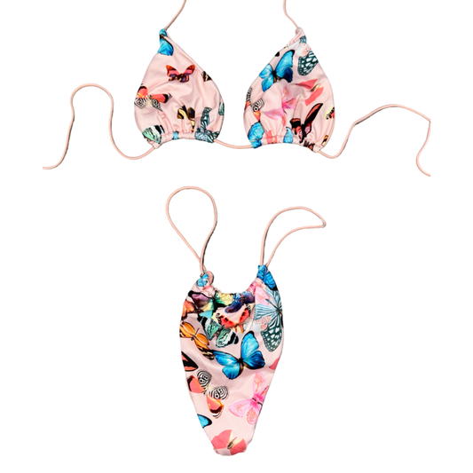 Butterfly World String Bikini (Baby Pink)