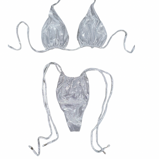 Disco Silver Tie Bikini