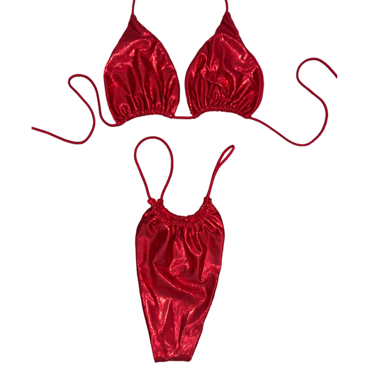 Fiery Red String Bikini