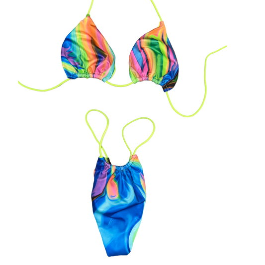 Psychedelic Waves String Bikini
