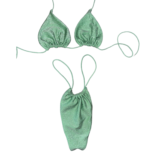 Glimmer Verde String Bikini