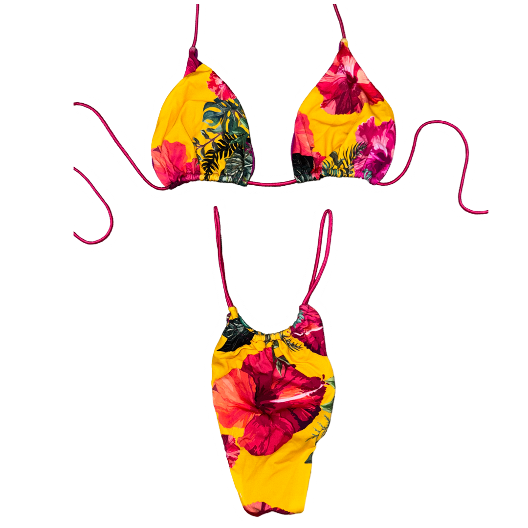 Sunset Hibiscus String Bikini
