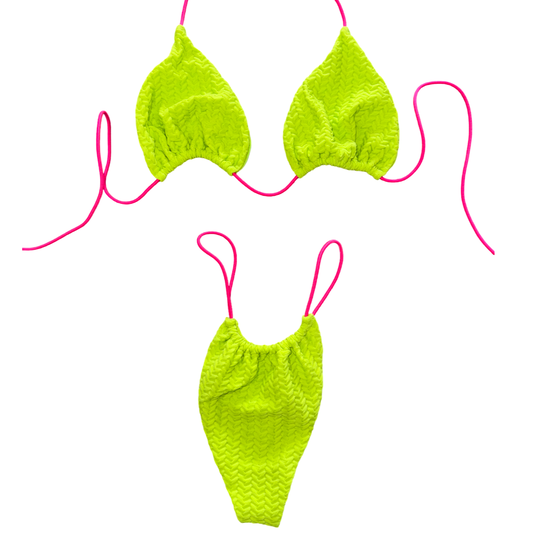 Textured neon String Bikini