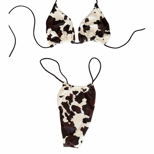 Cow Print String Bikini