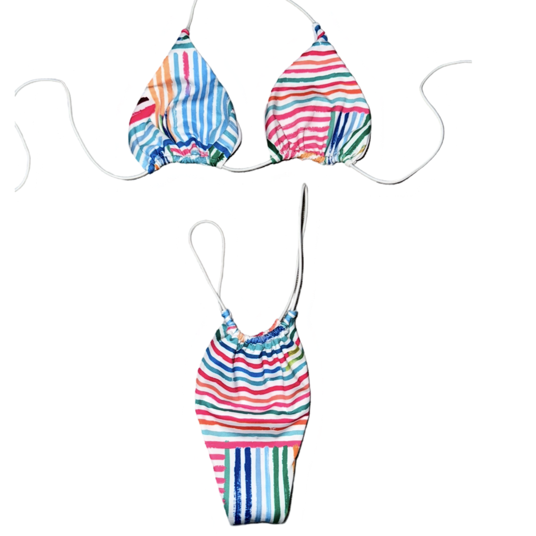 Candy Stripe String Bikini