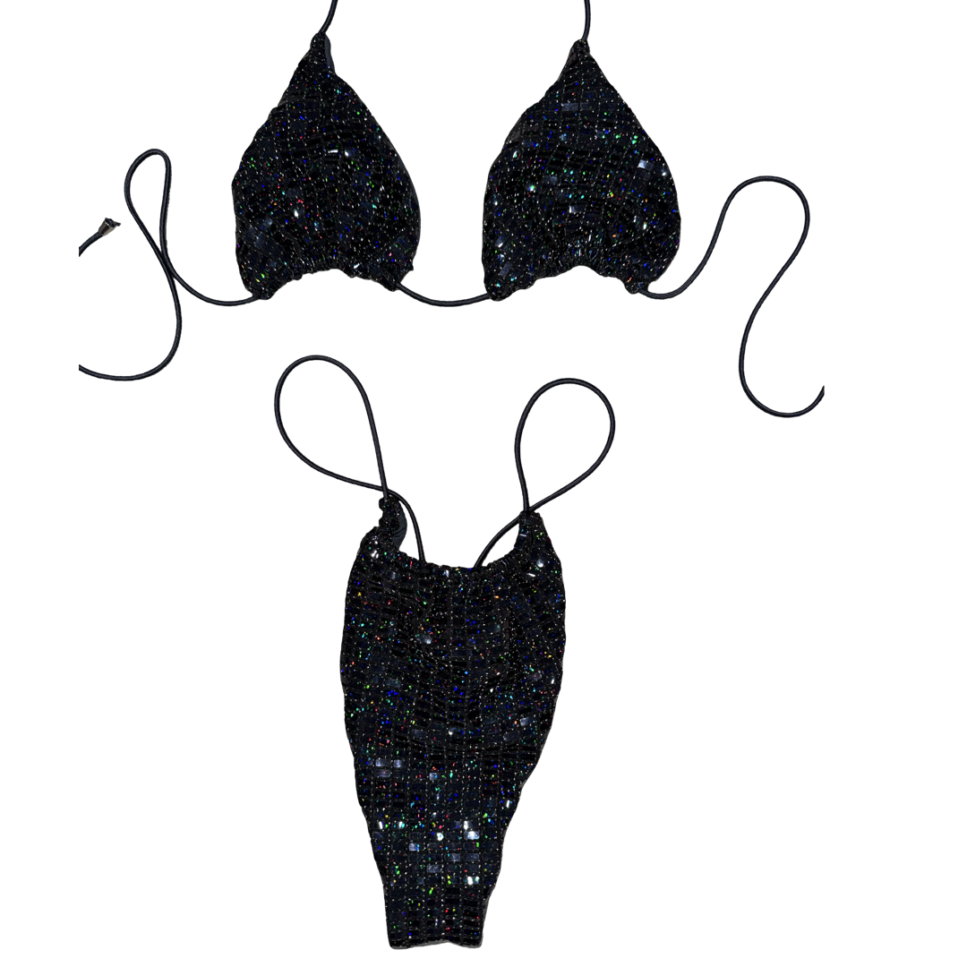 Mariah Navy Blue String Bikini