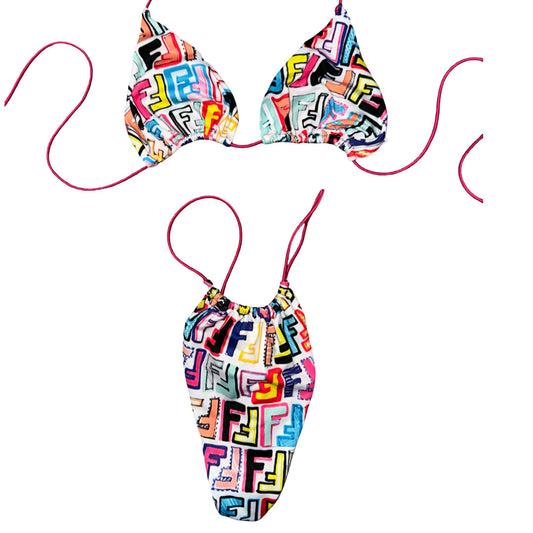 Colorful Fendi String Bikini