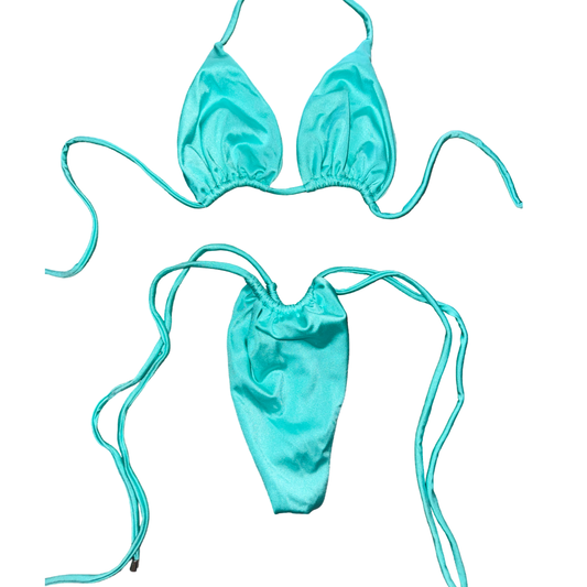 Turquoise Silky Tie Bikini