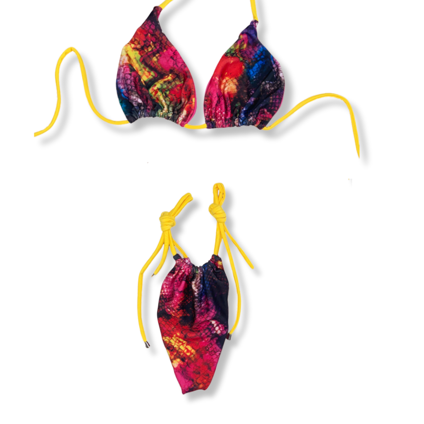 Rainbow Snake Print Tie Bikini
