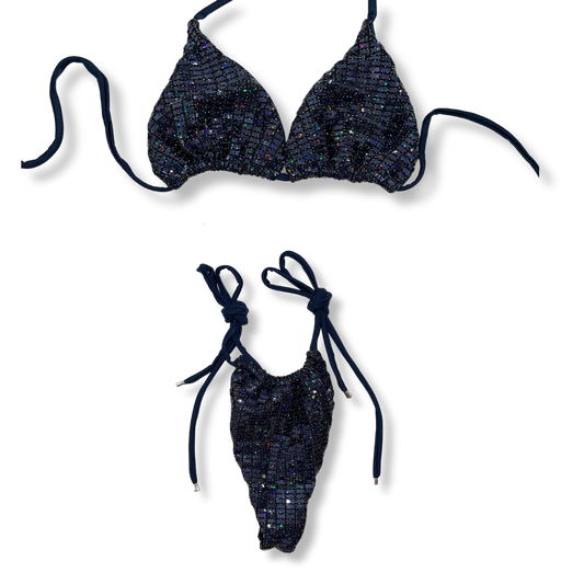 Mariah Navy Blue Tie Bikini