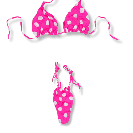 Pink Polka Tie Bikini