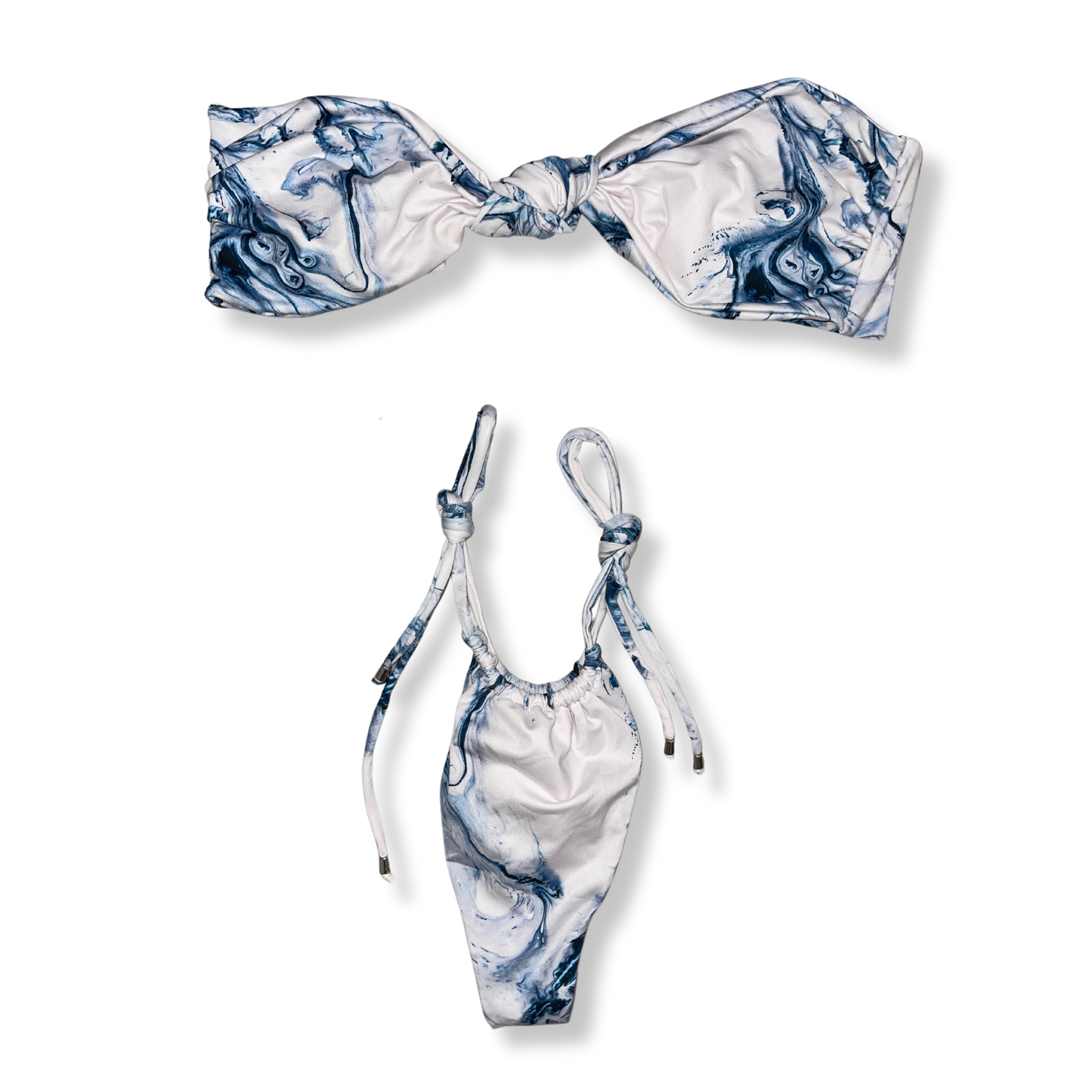 Marble Strapless Tie Bikini