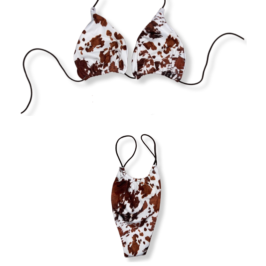 Cow Print String Bikini
